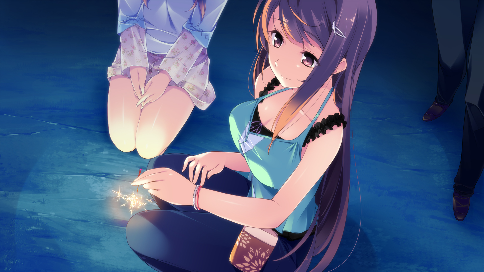 Amane Mochizuki Holding A Sparkler Wallpaper From If My Heart Had Amane Mochizuki Holding A Sparkler Wallpaper From If My Heart Had