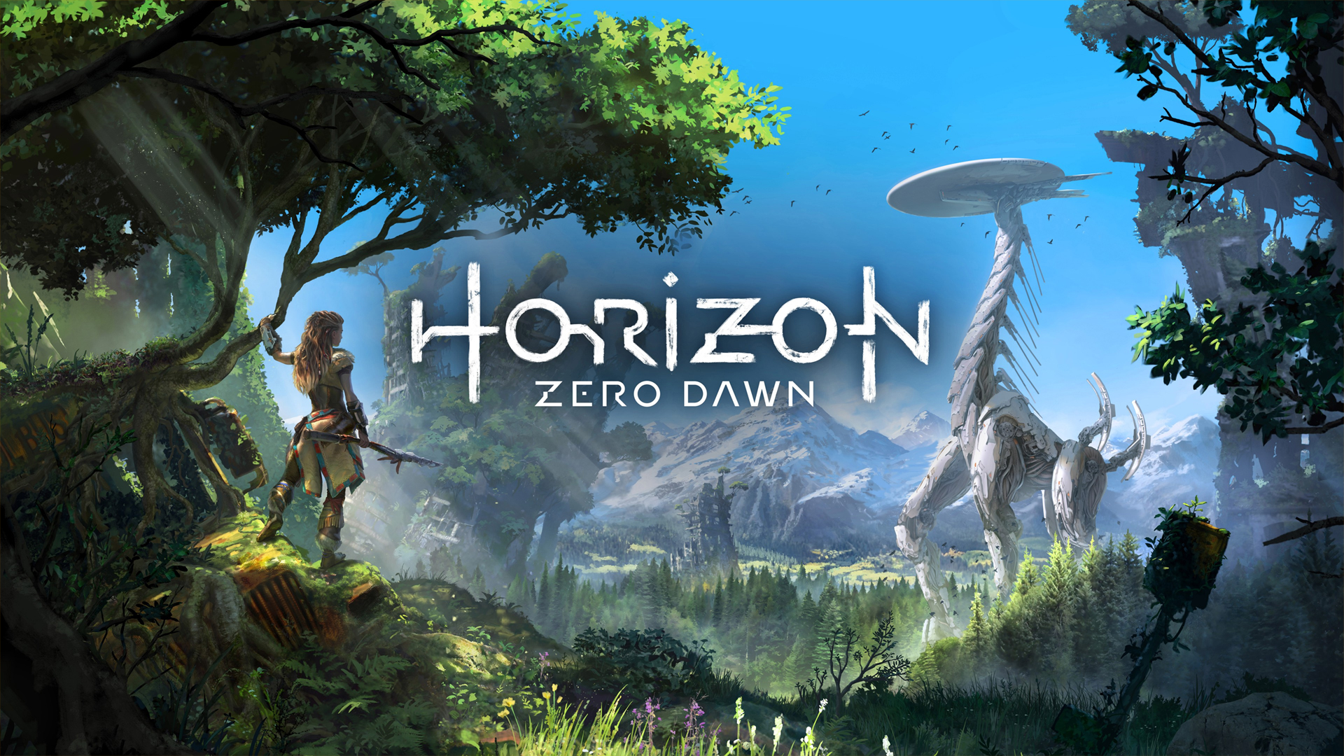 Aloy And Game Logo Wallpaper From Horizon Zero Dawn Gamepressurecom