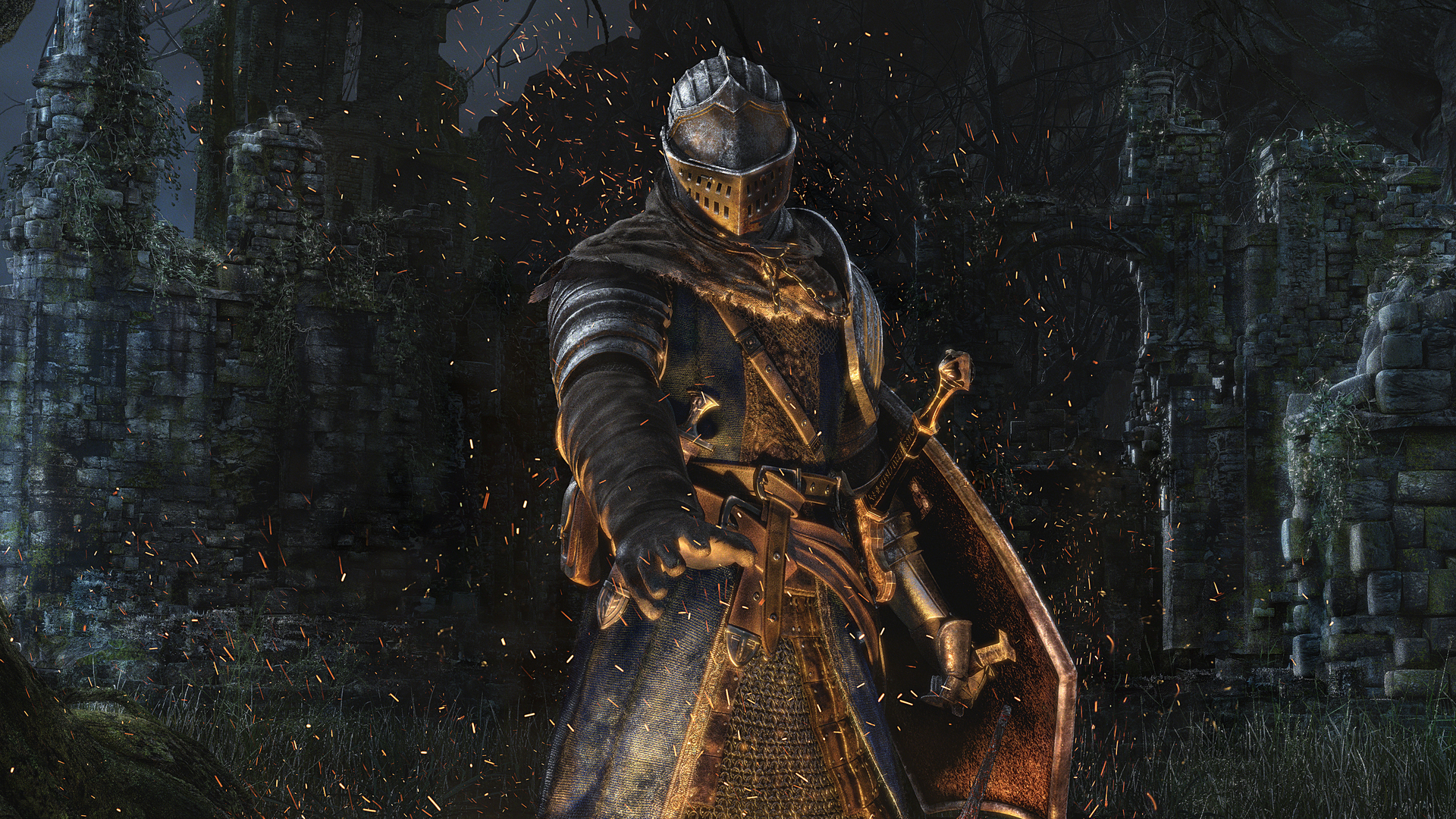 Knight Iluminated By Bonfire Wallpaper From Dark Souls Remastered