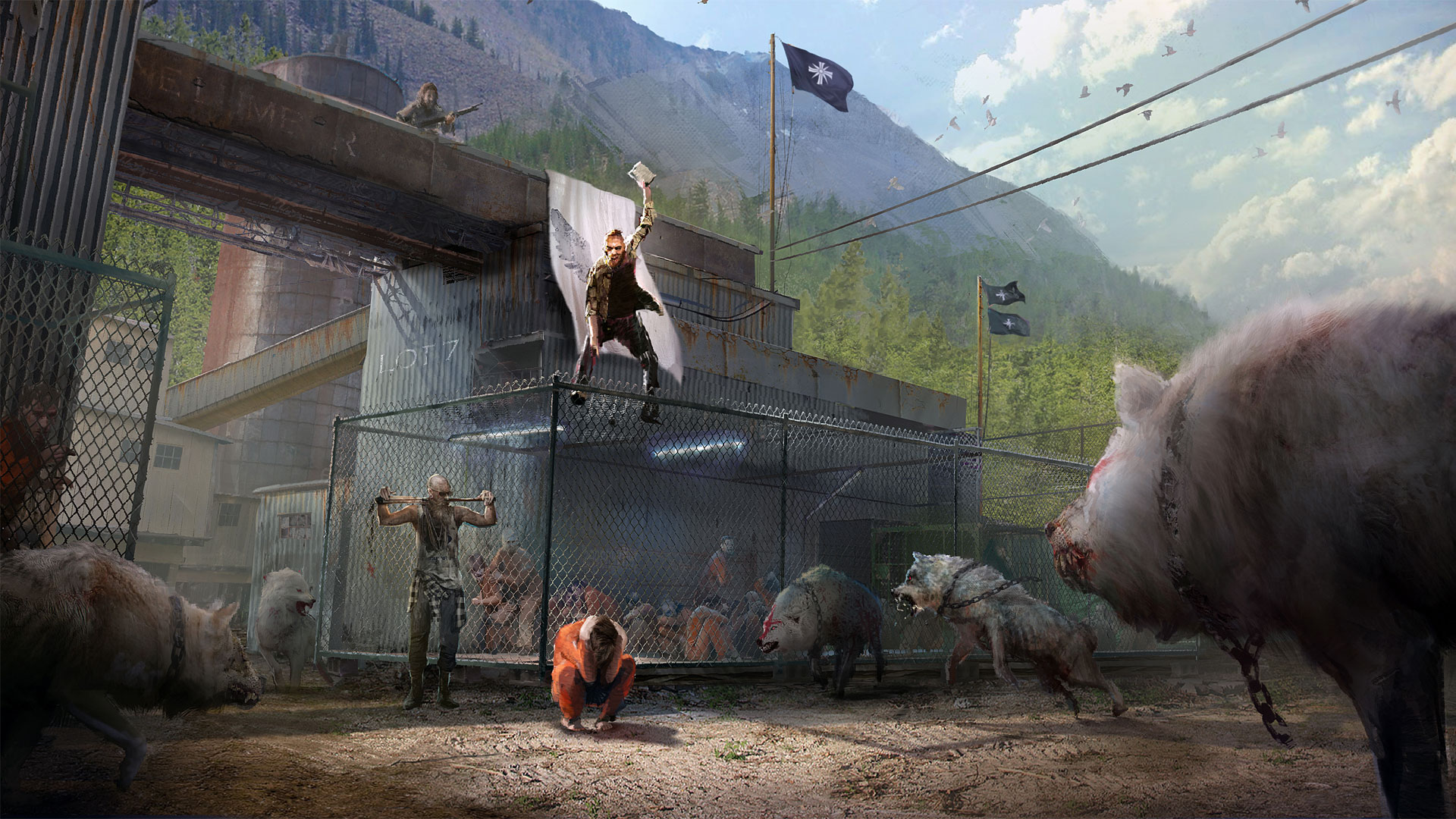 Cultists With Hounddogs Wallpaper From Far Cry 5 Gamepressurecom